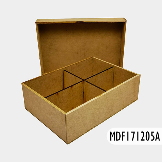Caja De Te Madera 3 Divisiones 25x10x6 Cm