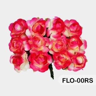Set 12 flores de papel 2 cm Rosa S69